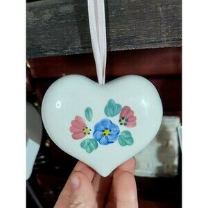 Lasting Products Inc. Hand Painted Heart-Shaped Ceramic Floral Wall Hanging